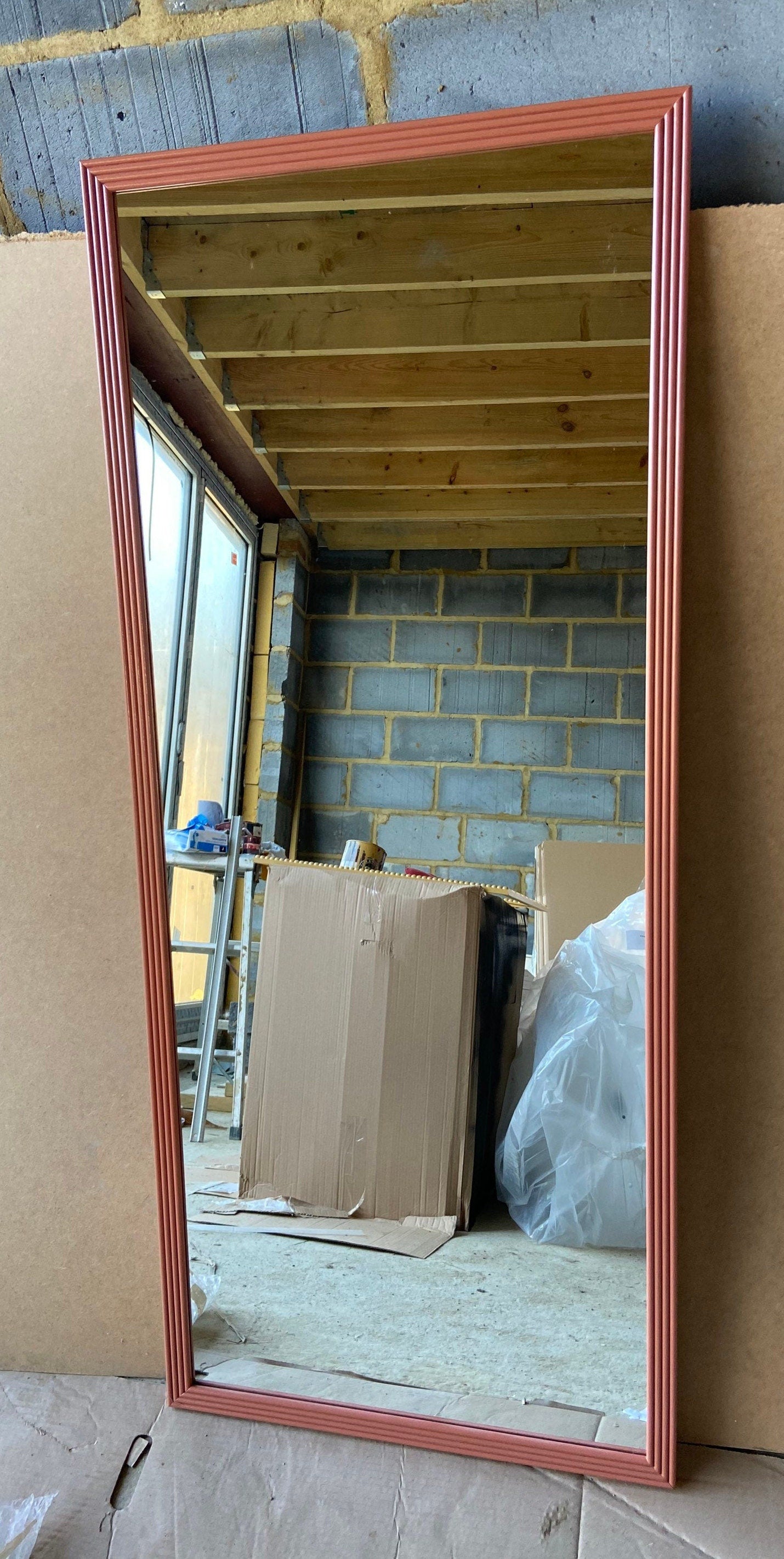 Beautiful large 30mm reeded mirrors bespoke made to order in any Farrow and ball colour