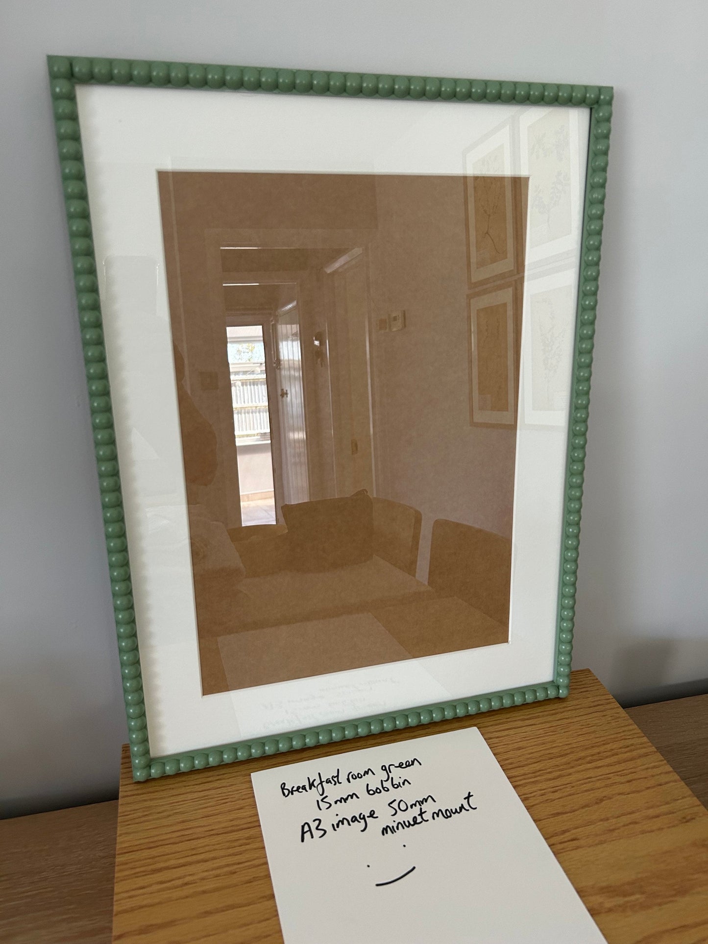 Beautiful handmade 15mm bobbin Bobby picture frames made to order, any colour from farrow & ball or little greene range avail as well