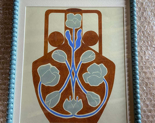Exclusive hand painted oak bobbin frame